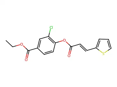Ethyl 3-chloro-4-((1-oxo-3-(2-thienyl)-2-propen-1-yl)oxy)benzoate structure