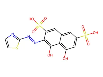 2,7-Naphthalenedisulfonic acid, 4,5-dihydroxy-3-(2-thiazolylazo)- structure