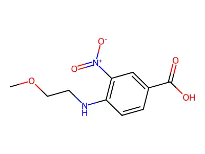 4-[(2-Methoxyethyl)amino]-3-nitrobenzoic acid structure