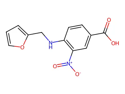 4-[(2-Furylmethyl)amino]-3-nitrobenzoic acid structure