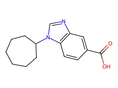1-cycloheptyl-1H-benzimidazole-5-carboxylic acid structure