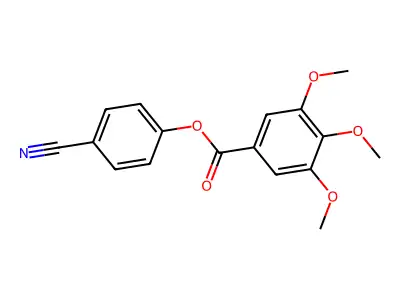 Benzoic acid, 3,4,5-trimethoxy-, 4-cyanophenyl ester structure
