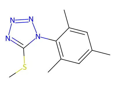 1-Mesityl-5-(methylthio)-1H-tetrazole structure