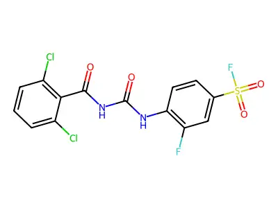 4-({[(2,6-dichlorobenzoyl)amino]carbonyl}amino)-3-fluorobenzenesulphonyl fluoride structure