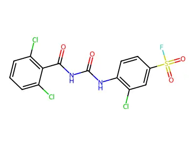 3-chloro-4-({[(2,6-dichlorobenzoyl)amino]carbonyl}amino)benzenesulphonyl fluoride structure