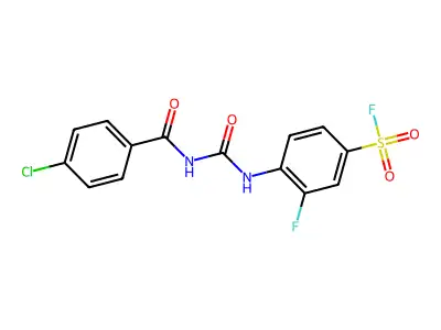 4-({[(4-Chlorobenzoyl)amino]carbonyl}amino)-3-fluorobenzene-1-sulphonyl fluoride structure