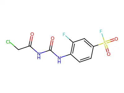 4-({[(2-Chloroacetyl)amino]carbonyl}amino)-3-fluorobenzenesulphonyl fluoride structure