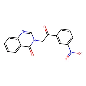 3-[2-(3-nitrophenyl)-2-oxoethyl]-3H-quinazolin-4-one structure