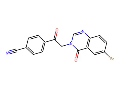 4-((6-Bromo-4-oxo-3(4H)-quinazolinyl)acetyl)benzonitrile structure