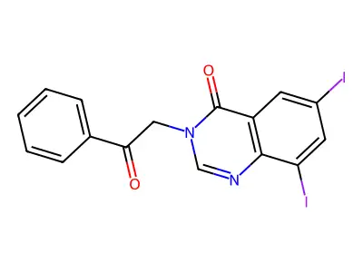 6,8-Diiodo-3-(2-oxo-2-phenylethyl)-4(3H)-quinazolinone structure