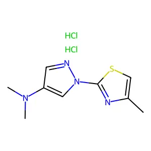 Thiazole, 2-(4-(dimethylamino)pyrazol-1-yl)-4-methyl-, dihydrochloride structure