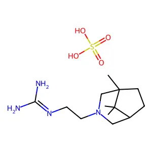Guanidine, (2-(1,8,8-trimethyl-3-azabicyclo(3.2.1)oct-3-yl)ethyl)-, sulfate structure
