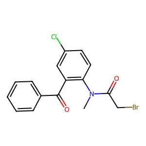 N-(2-benzoyl-4-chlorophenyl)-2-bromo-N-methylacetamide structure