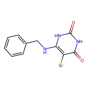 6-(benzylamino)-5-bromo-1H-pyrimidine-2,4-dione structure