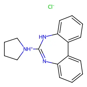 5H-Dibenzo(d,f)(1,3)diazepine, 6-(1-pyrrolidinyl)-, monohydrochloride structure