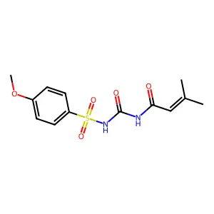 N-[(4-Methoxybenzene-1-sulfonyl)carbamoyl]-3-methylbut-2-enamide structure