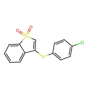 3-(4-Chlorophenyl)sulfanyl-1-benzothiophene 1,1-dioxide structure