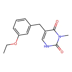 5-[(3-ethoxyphenyl)methyl]-3-methyl-1H-pyrimidine-2,4-dione structure