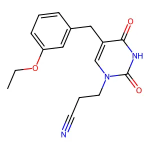 3-[5-[(3-Ethoxyphenyl)methyl]-2,4-dioxopyrimidin-1-yl]propanenitrile structure
