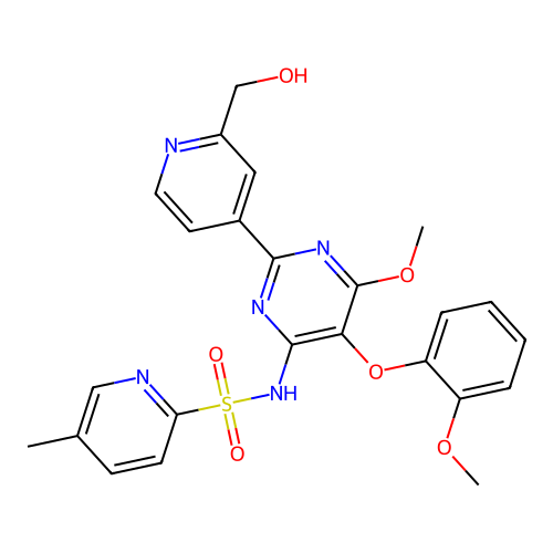 5-methyl-pyridine-2-sulfonic acid [2-(2-hydroxymethyl-pyridin-4-yl)-6-methoxy-5-(2-methoxy-phenoxy)-pyrimidin-4-yl]-amide structure