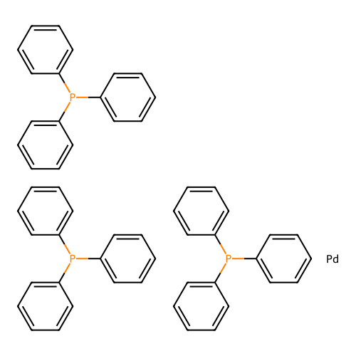 Palladium, tris(triphenylphosphine)- structure
