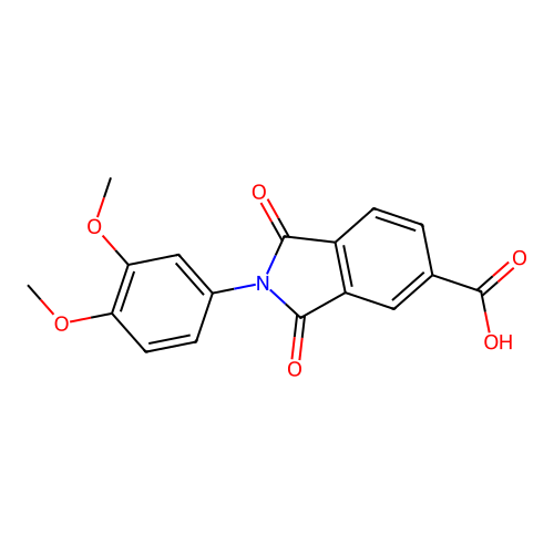2-(3,4-dimethoxyphenyl)-1,3-dioxo-2,3-dihydro-1H-isoindole-5-carboxylic acid structure