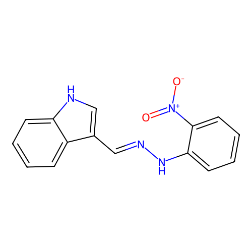 N-(1H-indol-3-ylmethylideneamino)-2-nitroaniline structure