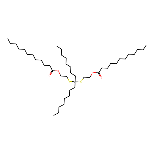 Dodecanoic acid, 1,1'-[(dioctylstannylene)bis(thio-2,1-ethanediyl)] ester structure