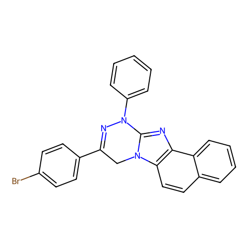 9-(4-bromophenyl)-11-phenyl-8,11-dihydronaphtho[1',2':4,5]imidazo[2,1-c][1,2,4]triazine structure