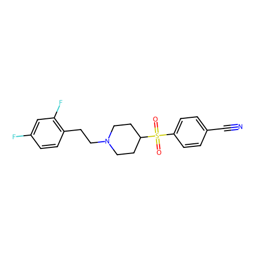 4-((1-(2-(2,4-Difluorophenyl)ethyl)-4-piperidinyl)sulfonyl)benzonitrile structure