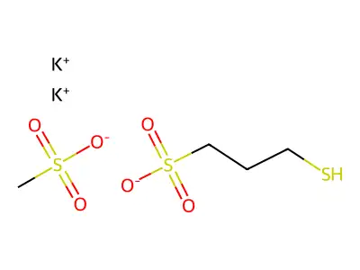 Propanesulfonic acid, 3-(methylsulfonylthio)-, potassium salt structure