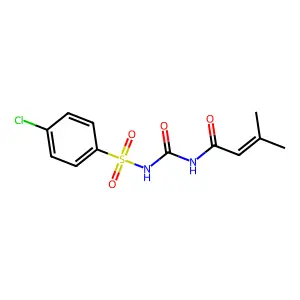N-[(4-chlorophenyl)sulfonylcarbamoyl]-3-methylbut-2-enamide structure
