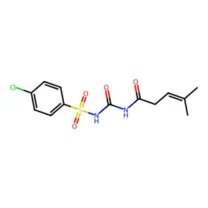 N-[(4-chlorophenyl)sulfonylcarbamoyl]-4-methylpent-3-enamide structure