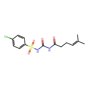 N-[(4-chlorophenyl)sulfonylcarbamoyl]-5-methylhex-4-enamide structure