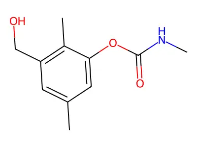 Carbamic acid, methyl-, 3-(hydroxymethyl)-2,5-dimethylphenyl ester structure