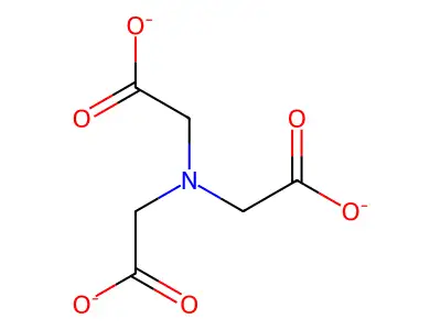 Nitrilotriacetate ion structure
