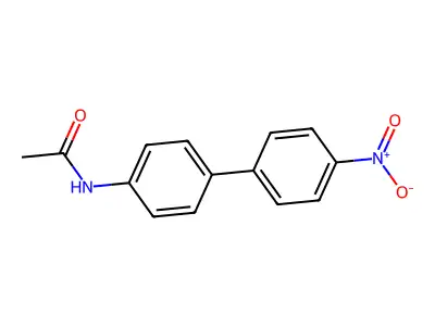 4-Nitro-4'-(acetylamino)biphenyl structure