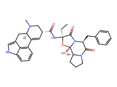 5'beta-Benzyl-2'-ethyl-12'-hydroxy-3',6',18-trioxo-5alpha,8alpha-ergotaman structure