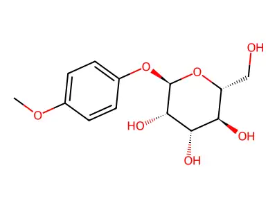 2-(Hydroxymethyl)-6-(4-methoxyphenoxy)tetrahydropyran-3,4,5-triol structure