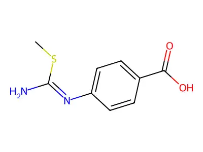 4-[[Amino(methylsulfanyl)methylidene]amino]benzoic acid structure