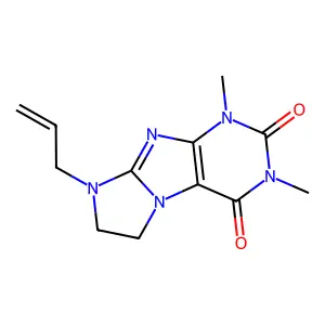 1H-Imidazo(2,1-f)purine-2,4(3H,6H)-dione, 7,8-dihydro-8-allyl-1,3-dimethyl- structure
