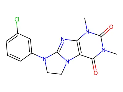 6-(3-Chlorophenyl)-2,4-dimethyl-7,8-dihydropurino[7,8-a]imidazole-1,3-dione structure