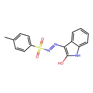 4-methyl-N'-[(3E)-2-oxo-1,2-dihydro-3H-indol-3-ylidene]benzenesulfonohydrazide structure