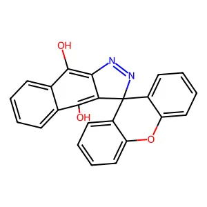 Spiro(3H-benz(f)indazole-3,9'-(9H)xanthene)-4,9-diol structure