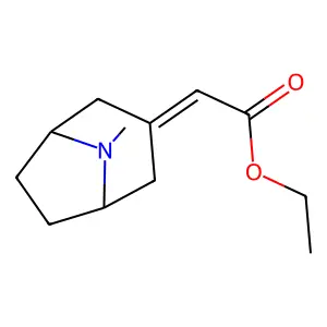 Acetic acid, (8-methyl-8-azabicyclo[3.2.1]oct-3-ylidene)-, ethyl ester structure