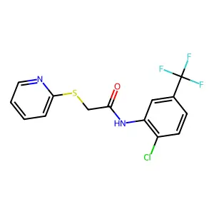 N-[2-chloro-5-(trifluoromethyl)phenyl]-2-(pyridin-2-ylsulfanyl)acetamide structure