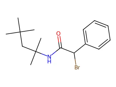 alpha-Bromo-N-(1,1,3,3-tetramethylbutyl)benzeneacetamide structure