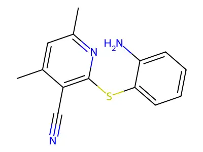 2-[(2-Aminophenyl)sulfanyl]-4,6-dimethylnicotinonitrile structure