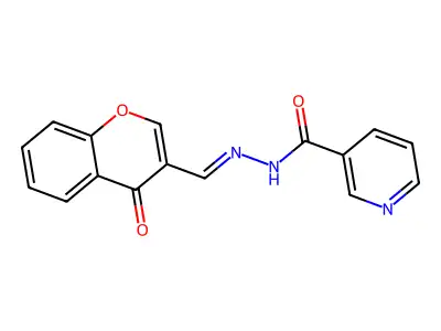 N-[(4-oxochromen-3-yl)methylideneamino]pyridine-3-carboxamide structure