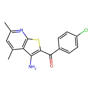 (3-Amino-4,6-dimethylthieno[2,3-b]pyridin-2-yl)(4-chlorophenyl)methanone structure